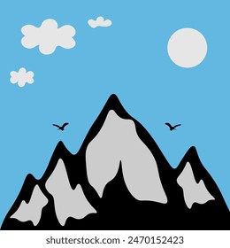 Vector mountain view poster background 