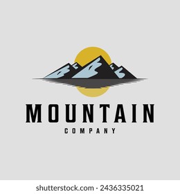 vector mountain vintage logo minimalist illustration graphic design icon template