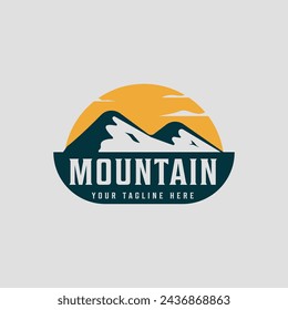 vector mountain vintage logo minimalist illustration graphic design