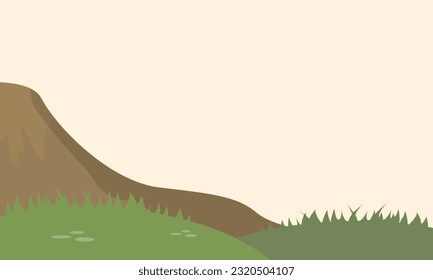 vector of mountains with bushes. suitable for web, presentation, wallpaper, card, background and banner.