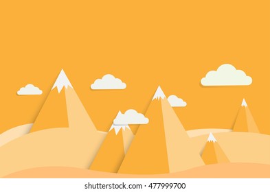 Vector mountains in a daylight. Beautiful geometric illustration.