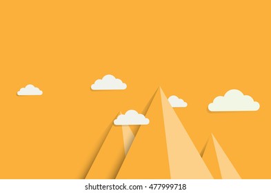 Vector mountains in a daylight. Beautiful geometric illustration.