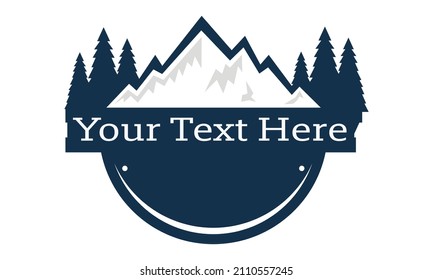 Vector mountains emblems on shield