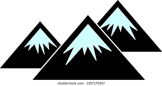 Vector mountains flat icon. Vector pictograph style is a flat symbol mountains icon on a white background.