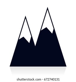 Vector mountains icon isolated on a white background.