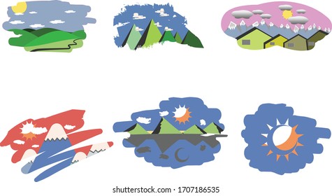 
Symbol und Logo der Vektorillustration auf abstraktem Hintergrund