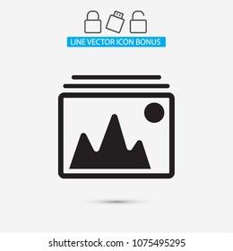 Vector Mountains Icon Symbol