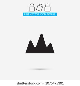 Vector Mountains Icon Symbol