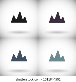 Vector Mountains Icon Symbol