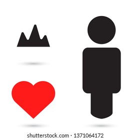 Vector Mountains Icon Symbol
