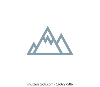 Vector Mountains Icon Symbol