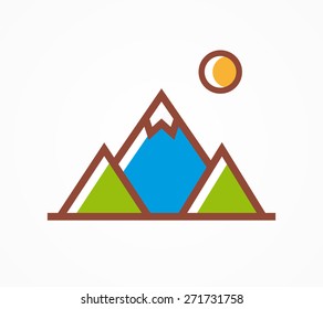 Vector mountains icon symbol