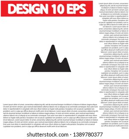 Vector Mountains Icon Symbol . Lorem Ipsum Illustration design
