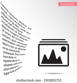 Vector Mountains Icon Symbol . Lorem Ipsum Illustration design