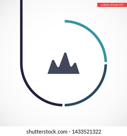 Vector Mountains Icon Symbol . Lorem Ipsum Illustration design