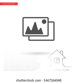 Vector Mountains Icon Symbol . Lorem Ipsum Illustration design
