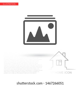 Vector Mountains Icon Symbol . Lorem Ipsum Illustration design