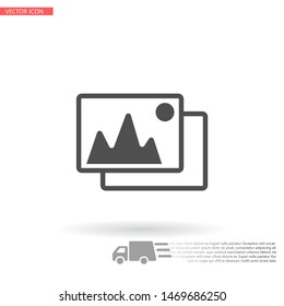 Vector Mountains Icon Symbol . Lorem Ipsum Illustration design