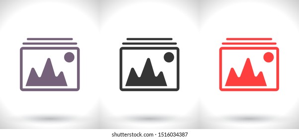 Vector Mountains Icon Symbol . Lorem Ipsum Illustration design