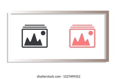 Vector Mountains Icon Symbol . Lorem Ipsum Illustration design