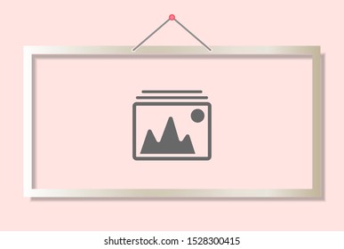 Vector Mountains Icon Symbol . Lorem Ipsum Illustration design