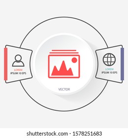 Vector Mountains Icon Symbol . Lorem Ipsum Illustration design