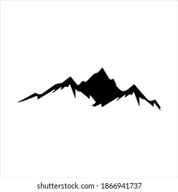 Iconos de montañas vectoriales aislados en blanco
