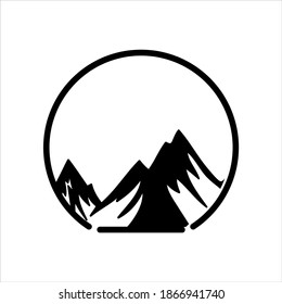 Vector mountains icons isolated on white
