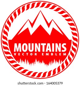 vector mountains label emblem