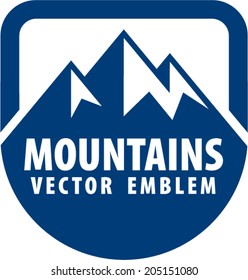 vector mountains label emblem