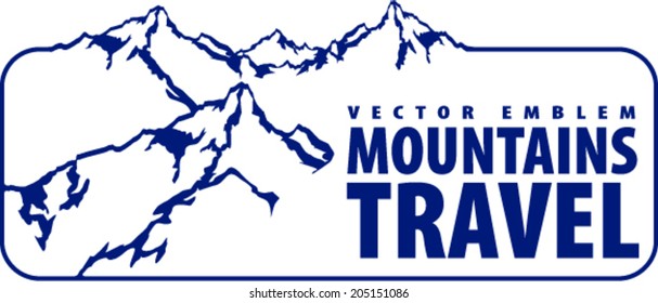 vector mountains label emblem