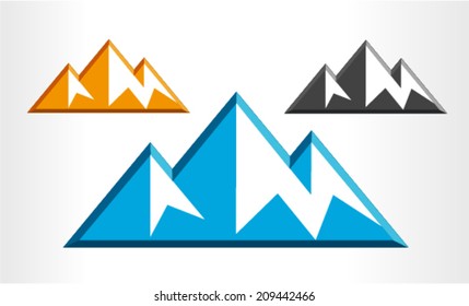 vector mountains label emblem