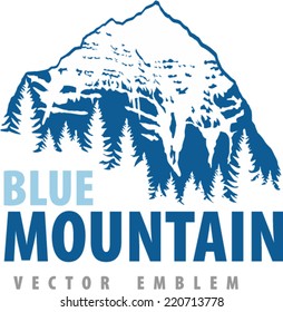 Vector mountains label emblem