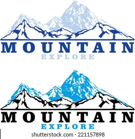 Vector mountains label emblem