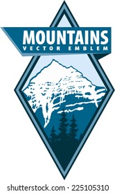 Vector mountains label emblem