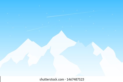 Vector mountains landscape, abstract blue panoramic view, vector illustration