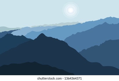 Vector mountains landscape, Vector illustration design