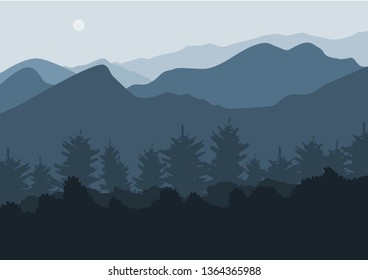 Vector mountains landscape, Vector illustration design