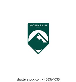 Vector Mountains logo illustration. Flat Style Design. Great for t-shirt