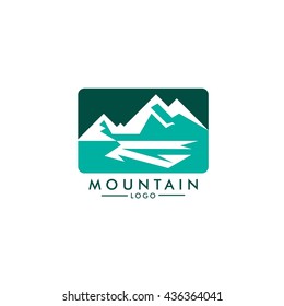 Vector Mountains logo illustration. Flat Style Design. Great for t-shirt