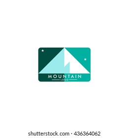 Vector Mountains logo illustration. Flat Style Design. Great for t-shirt