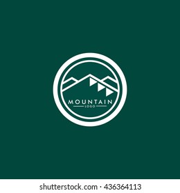 Vector Mountains logo illustration. Flat Style Design. Great for t-shirt