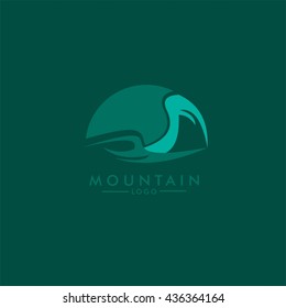Vector Mountains logo illustration. Flat Style Design. Great for t-shirt