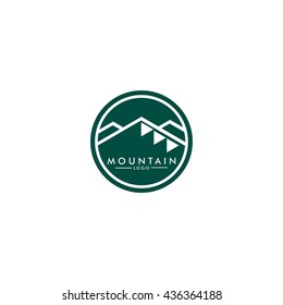 Vector Mountains logo illustration. Flat Style Design. Great for t-shirt