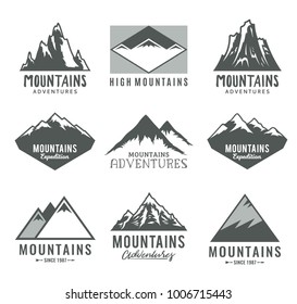 Vector mountains logo isolated on white