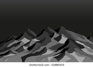 vector mountains logo sinai desert landscape outline illustration. dark colors