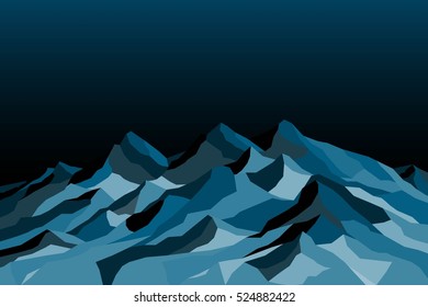 vector mountains logo sinai desert landscape outline illustration. dark colors