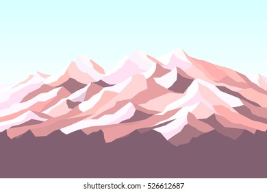 vector mountains logo sinai desert landscape outline illustration. blue sky