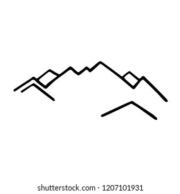 Vector mountains minimalist linear sketch concept illustration