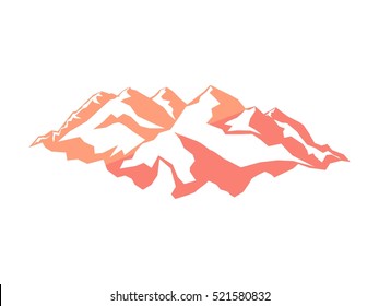 vector mountains peak logo alpine landscape outline illustration